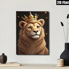 2D flat 1pc Majestic Lion Portrait Canvas Wall Art Living Room Bedroom Home Decor Gallery Wrapped Modern Farmhouse Rustic Bohemian Style Trending Now