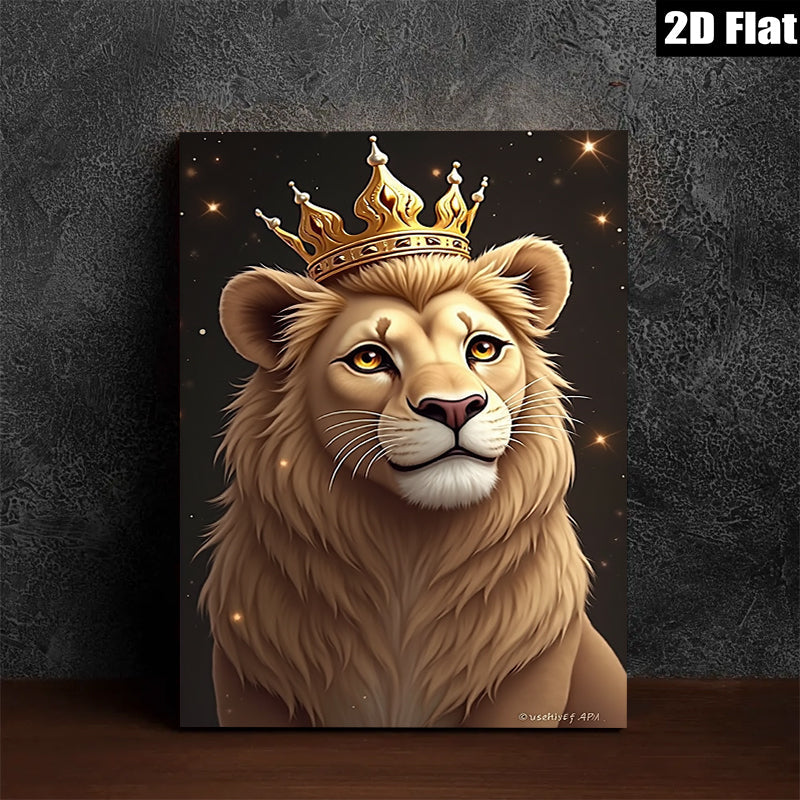 2D flat 1pc Majestic Lion Portrait Canvas Wall Art Living Room Bedroom Home Decor Gallery Wrapped Modern Farmhouse Rustic Bohemian Style Trending Now