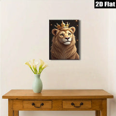 2D flat 1pc Majestic Lion Portrait Canvas Wall Art Living Room Bedroom Home Decor Gallery Wrapped Modern Farmhouse Rustic Bohemian Style Trending Now