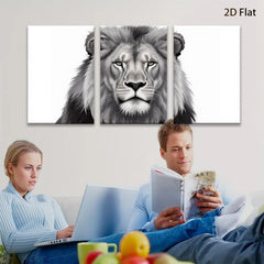 2D flat 1pc Majestic Lion Portrait Canvas Wall Art for Living Room Bedroom Home Decor Modern Farmhouse Rustic Gallery Wrapped Timeless Design