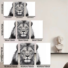 2D flat 1pc Majestic Lion Portrait Canvas Wall Art for Living Room Bedroom Home Decor Modern Farmhouse Rustic Gallery Wrapped Timeless Design