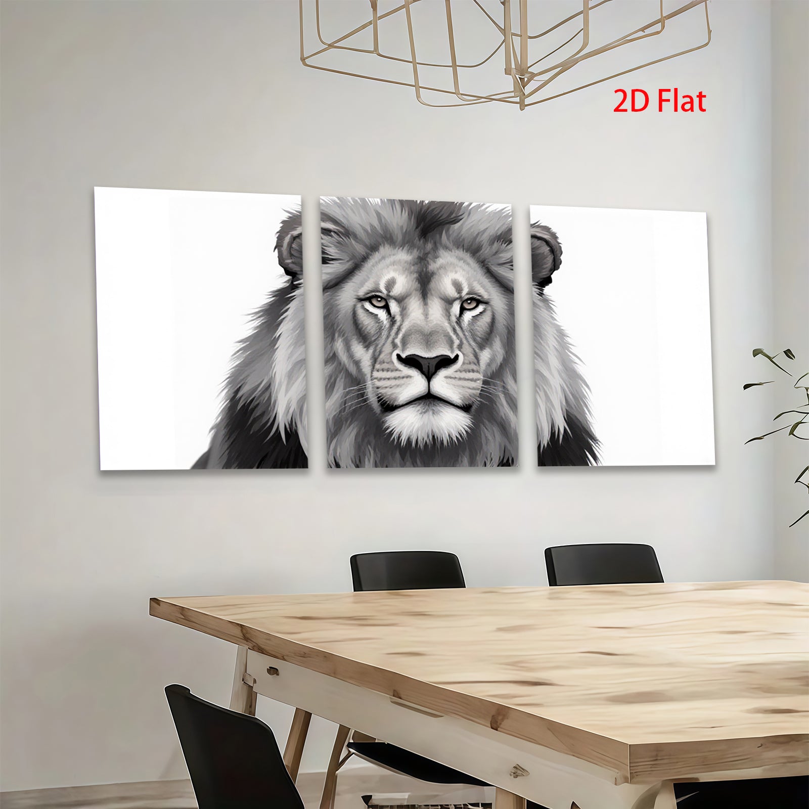 2D flat 1pc Majestic Lion Portrait Canvas Wall Art for Living Room Bedroom Home Decor Modern Farmhouse Rustic Gallery Wrapped Timeless Design