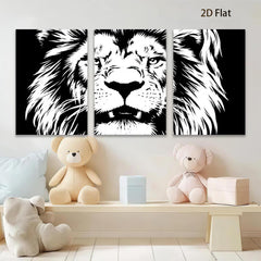 2D flat 1pc Majestic Lion Portrait Wall Art Canvas Prints for Living Room Bedroom Decor Modern Farmhouse Rustic Gallery Wrapped Artwork Animal Wildlife Home Decorations