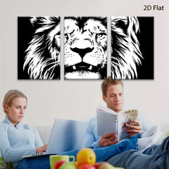 2D flat 1pc Majestic Lion Portrait Wall Art Canvas Prints for Living Room Bedroom Decor Modern Farmhouse Rustic Gallery Wrapped Artwork Animal Wildlife Home Decorations