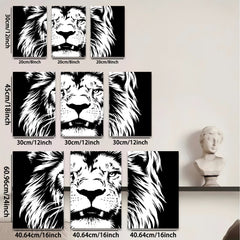 2D flat 1pc Majestic Lion Portrait Wall Art Canvas Prints for Living Room Bedroom Decor Modern Farmhouse Rustic Gallery Wrapped Artwork Animal Wildlife Home Decorations