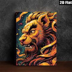 2D flat 1pc Majestic Lion Portrait Wall Art Canvas Prints for Living Room Bedroom Decor Modern Farmhouse Style Gallery Wrapped Timeless Home Décor