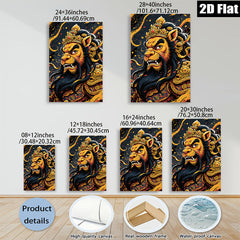 2D flat 1pc Majestic Lion Portrait Wall Art Canvas Prints for Living Room Bedroom Home Decor Gallery Wrapped Timeless Artwork Modern Farmhouse Style