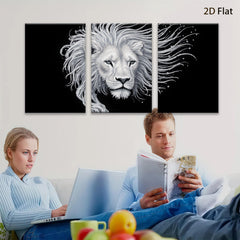 2D flat 1pc Majestic Lion Portrait Wall Art Canvas Prints for Living Room Bedroom Home Decor Modern Farmhouse Style Gallery Wrapped Ready to Hang