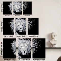 2D flat 1pc Majestic Lion Portrait Wall Art Canvas Prints for Living Room Bedroom Home Decor Modern Farmhouse Style Gallery Wrapped Ready to Hang