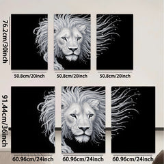 2D flat 1pc Majestic Lion Portrait Wall Art Canvas Prints for Living Room Bedroom Home Decor Modern Farmhouse Style Gallery Wrapped Ready to Hang