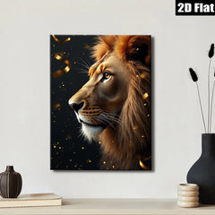 2D flat 1pc Majestic Lion Portrait Wall Art Canvas Prints for Living Room Bedroom Modern Farmhouse Decor Gallery Wrapped Animal Wildlife Artwork Trending Now Home Office