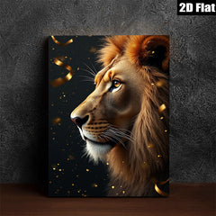 2D flat 1pc Majestic Lion Portrait Wall Art Canvas Prints for Living Room Bedroom Modern Farmhouse Decor Gallery Wrapped Animal Wildlife Artwork Trending Now Home Office