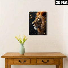 2D flat 1pc Majestic Lion Portrait Wall Art Canvas Prints for Living Room Bedroom Modern Farmhouse Decor Gallery Wrapped Animal Wildlife Artwork Trending Now Home Office