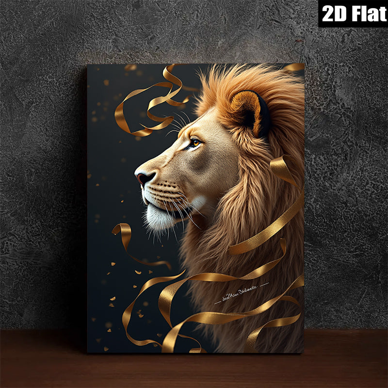 2D flat 1pc Majestic Lion Portrait Wall Art Decor Living Room Bedroom Gallery Wrapped Canvas Print Modern Farmhouse Style Home Decor Gift Ideas