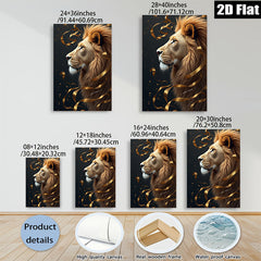 2D flat 1pc Majestic Lion Portrait Wall Art Decor Living Room Bedroom Gallery Wrapped Canvas Print Modern Farmhouse Style Home Decor Gift Ideas