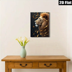2D flat 1pc Majestic Lion Portrait Wall Art Decor Living Room Bedroom Gallery Wrapped Canvas Print Modern Farmhouse Style Home Decor Gift Ideas