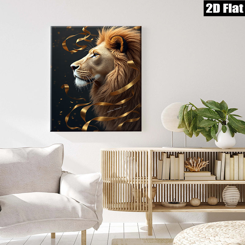 2D flat 1pc Majestic Lion Portrait Wall Art Decor Living Room Bedroom Gallery Wrapped Canvas Print Modern Farmhouse Style Home Decor Gift Ideas