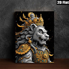 2D flat 1pc Majestic Lion Portrait Wall Art Decor Living Room Bedroom Gallery Wrapped Canvas Prints Modern Farmhouse Aesthetic Home Decor