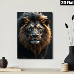 2D flat 1pc Majestic Lion Portrait Wall Art Decor Living Room Bedroom Home Office Canvas Prints Modern Farmhouse Rustic Gallery Wrapped Timeless Statement Piece