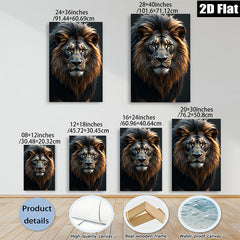 2D flat 1pc Majestic Lion Portrait Wall Art Decor Living Room Bedroom Home Office Canvas Prints Modern Farmhouse Rustic Gallery Wrapped Timeless Statement Piece