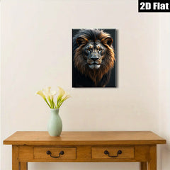 2D flat 1pc Majestic Lion Portrait Wall Art Decor Living Room Bedroom Home Office Canvas Prints Modern Farmhouse Rustic Gallery Wrapped Timeless Statement Piece