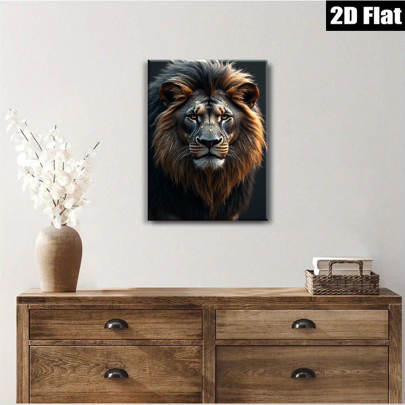 2D flat 1pc Majestic Lion Portrait Wall Art Decor Living Room Bedroom Home Office Canvas Prints Modern Farmhouse Rustic Gallery Wrapped Timeless Statement Piece