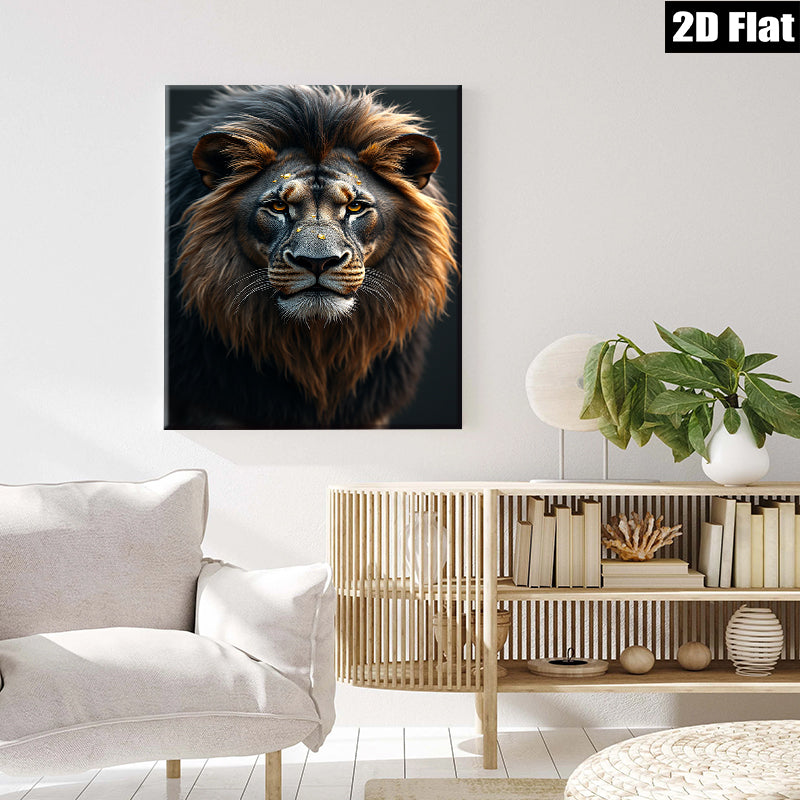 2D flat 1pc Majestic Lion Portrait Wall Art Decor Living Room Bedroom Home Office Canvas Prints Modern Farmhouse Rustic Gallery Wrapped Timeless Statement Piece
