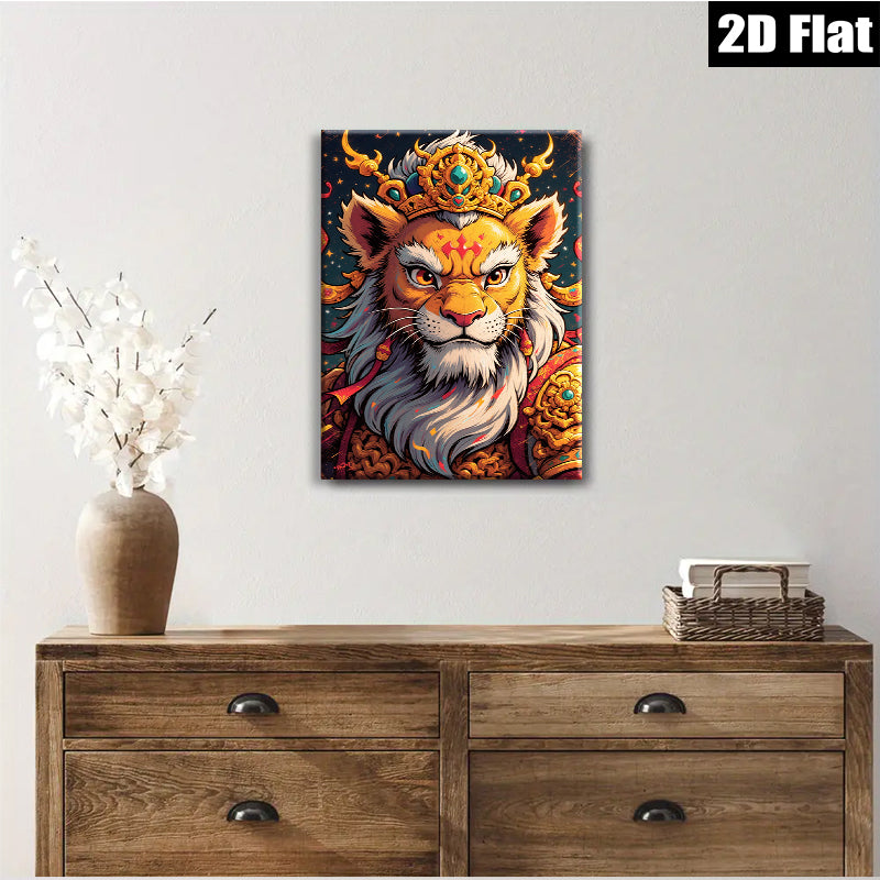 2D flat 1pc Majestic Lion Portrait Wall Art Decor Living Room Bedroom Modern Farmhouse Canvas Prints Home Decorations Gift Ideas Trending Now