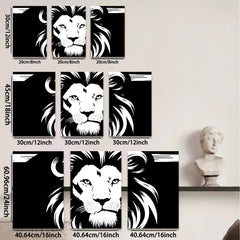 2D flat 1pc Majestic Lion Portrait Wall Art Modern Farmhouse Decor Living Room Bedroom Canvas Prints Gallery Wrapped Animal Wildlife Pictures Trending Now Coastal Style