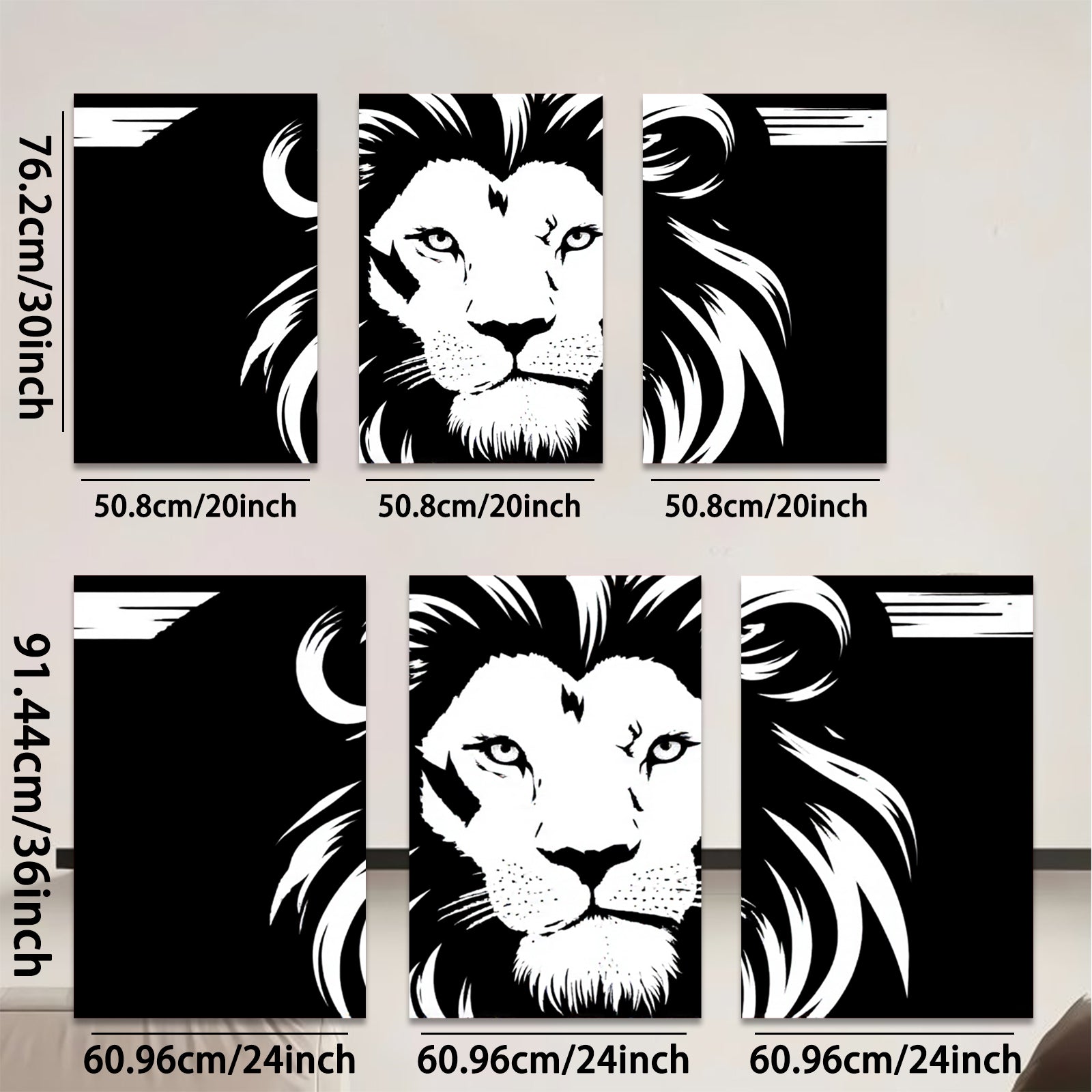 2D flat 1pc Majestic Lion Portrait Wall Art Modern Farmhouse Decor Living Room Bedroom Canvas Prints Gallery Wrapped Animal Wildlife Pictures Trending Now Coastal Style