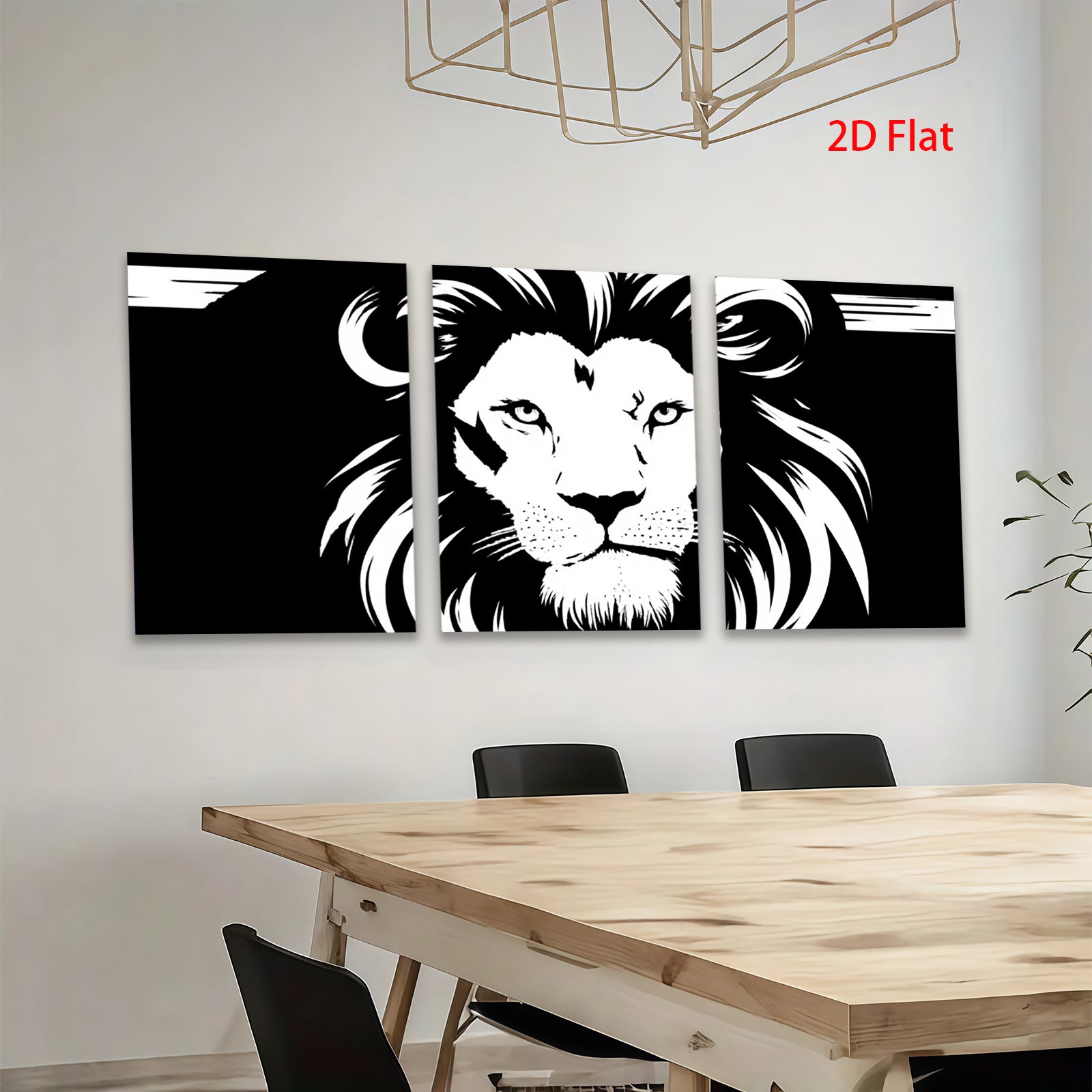 2D flat 1pc Majestic Lion Portrait Wall Art Modern Farmhouse Decor Living Room Bedroom Canvas Prints Gallery Wrapped Animal Wildlife Pictures Trending Now Coastal Style