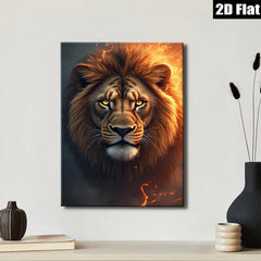 2D flat 1pc Majestic Lion Portrait Wildlife Art Canvas Wall Decor for Living Room Bedroom Modern Farmhouse Gallery Wrapped Timeless Artwork