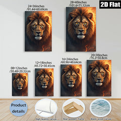 2D flat 1pc Majestic Lion Portrait Wildlife Art Canvas Wall Decor for Living Room Bedroom Modern Farmhouse Gallery Wrapped Timeless Artwork