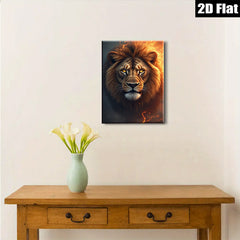 2D flat 1pc Majestic Lion Portrait Wildlife Art Canvas Wall Decor for Living Room Bedroom Modern Farmhouse Gallery Wrapped Timeless Artwork