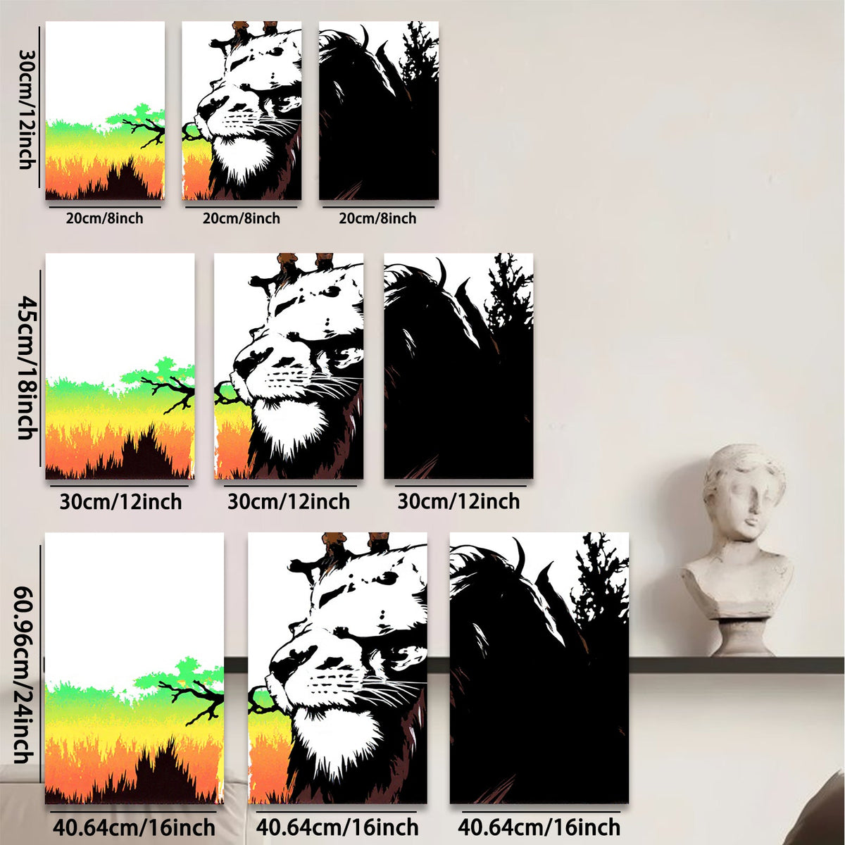 2D flat 1pc Majestic Lion Portrait Wildlife Canvas Wall Art Decor Living Room Bedroom Modern Farmhouse Gallery Wrapped Ready to Hang Tealightful