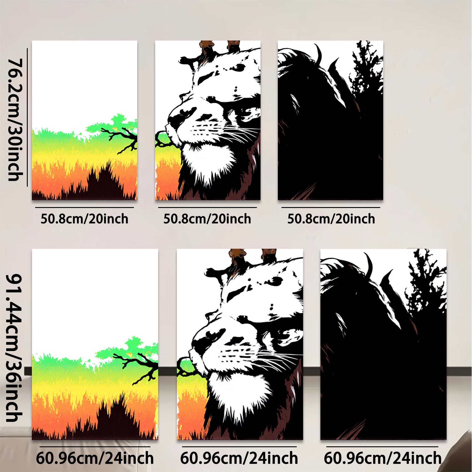 2D flat 1pc Majestic Lion Portrait Wildlife Canvas Wall Art Decor Living Room Bedroom Modern Farmhouse Gallery Wrapped Ready to Hang Tealightful