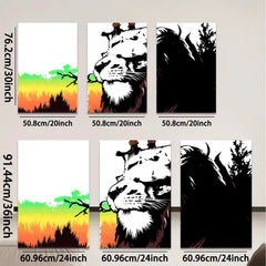 2D flat 1pc Majestic Lion Portrait Wildlife Canvas Wall Art Decor Living Room Bedroom Modern Farmhouse Gallery Wrapped Ready to Hang Tealightful