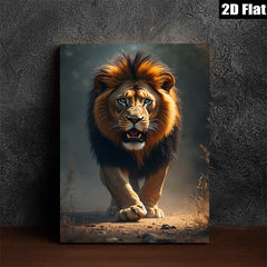 2D flat 1pc Majestic Lion Portrait Wildlife Canvas Wall Art Living Room Bedroom Decor Modern Farmhouse Rustic Gallery Wrapped Artwork Trending Now