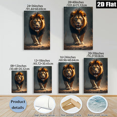 2D flat 1pc Majestic Lion Portrait Wildlife Canvas Wall Art Living Room Bedroom Decor Modern Farmhouse Rustic Gallery Wrapped Artwork Trending Now