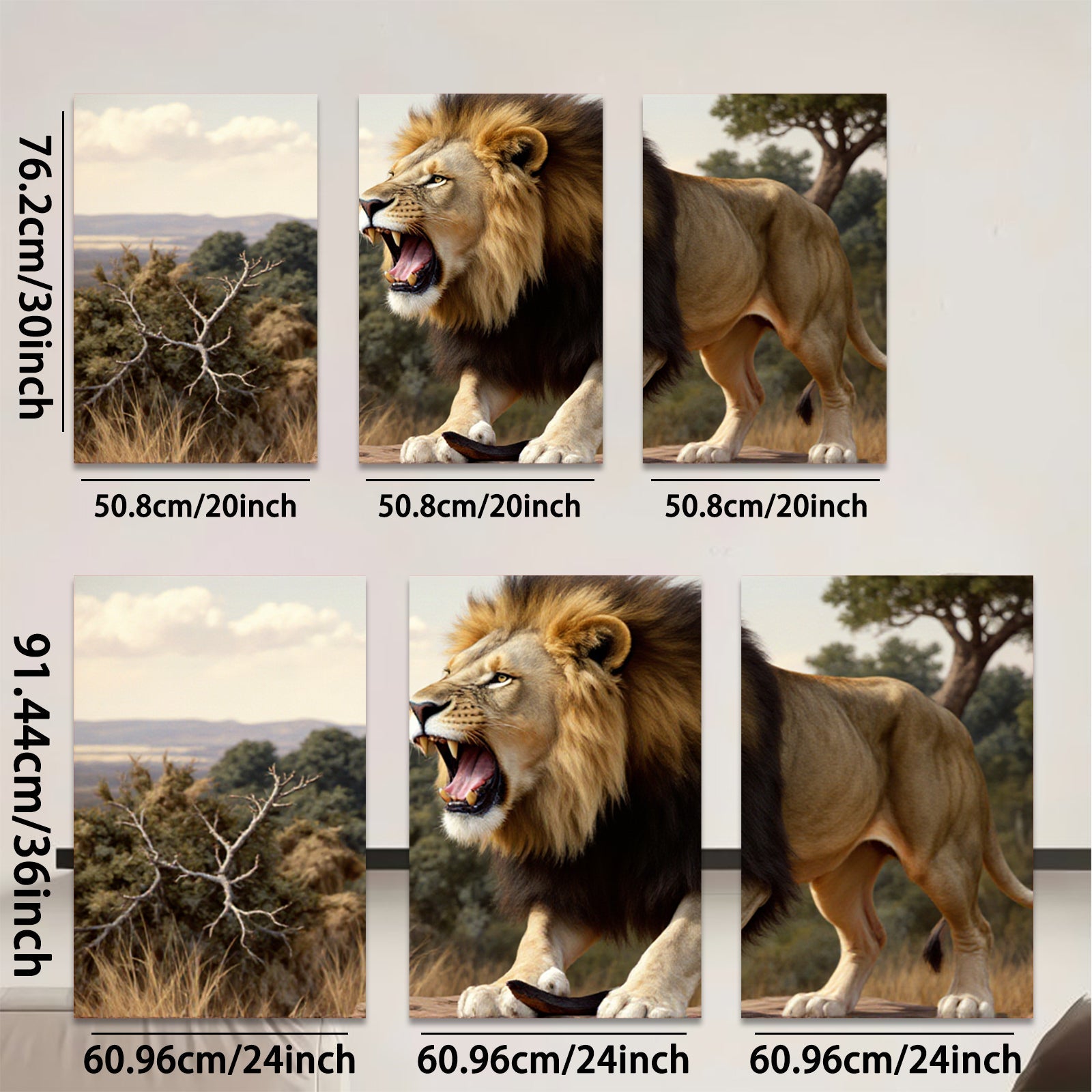 2D flat 1pc Majestic Lion Roar Wildlife Canvas Wall Art for Living Room Bedroom Gallery Wrapped Modern Farmhouse Decor Inspirational Animal Painting