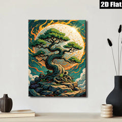 2D flat 1pc Majestic Lone Pine Against Vibrant Moonlit Sky Wall Art Decor Living Room Bedroom Modern Farmhouse Aesthetic Gallery Wrapped Canvas Prints