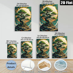 2D flat 1pc Majestic Lone Pine Against Vibrant Moonlit Sky Wall Art Decor Living Room Bedroom Modern Farmhouse Aesthetic Gallery Wrapped Canvas Prints