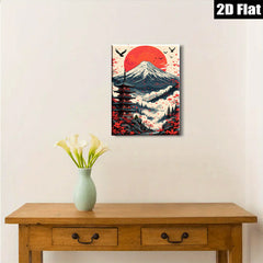 2D flat 1pc Majestic Mount Fuji Japanese Pagoda Wall Art Canvas Prints for Living Room Bedroom Home Decor Modern Farmhouse Aesthetic Gallery Wrapped