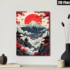 2D flat 1pc Majestic Mount Fuji Landscape Wall Art Zen Home Decor Living Room Bedroom Canvas Prints Modern Farmhouse Style