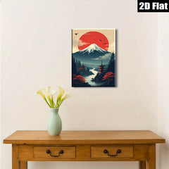 2D flat 1pc Majestic Mount Fuji Landscape Wall Art serene bedroom living room decor farmhouse style gallery wrapped canvas prints modern minimalist art