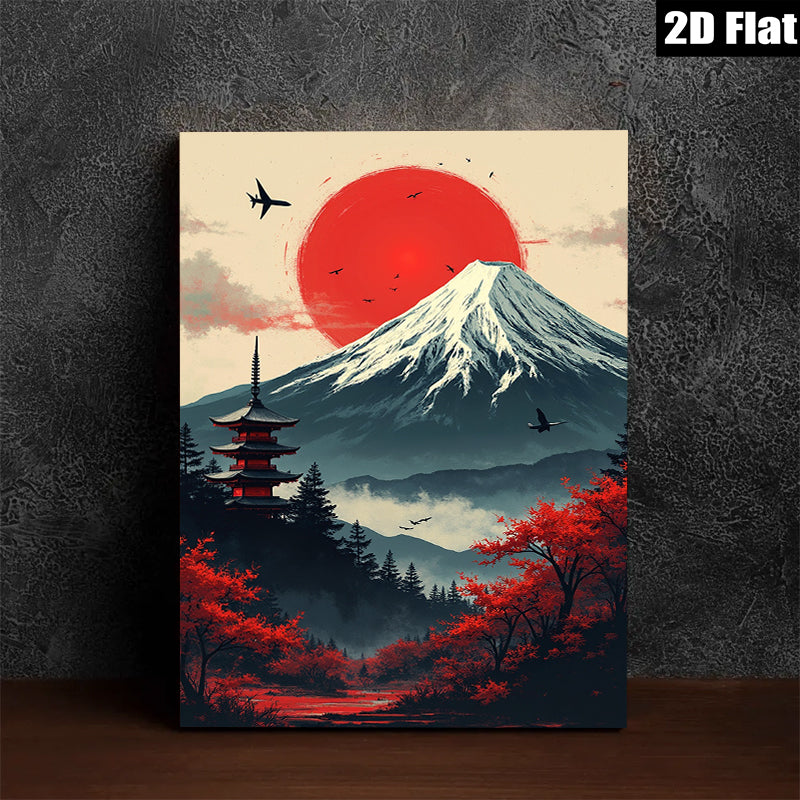 2D flat 1pc Majestic Mount Fuji Landscape Wall Art serene bedroom living room decor farmhouse style modern gallery wrapped canvas prints