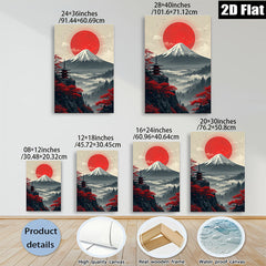 2D flat 1pc Majestic Mount Fuji Landscape Wall Art serene home decor living room bedroom gallery wrapped canvas print modern farmhouse style