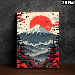 2D flat 1pc Majestic Mount Fuji landscape wall art for living room bedroom home decor farmhouse style modern minimalist gallery wrapped canvas print