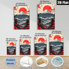 2D flat 1pc Majestic Mount Fuji landscape wall art for living room bedroom home decor farmhouse style modern minimalist gallery wrapped canvas print