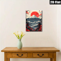 2D flat 1pc Majestic Mount Fuji landscape wall art for living room bedroom home decor farmhouse style modern minimalist gallery wrapped canvas print